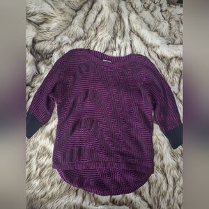 Dana Buchman Purple and Black Crew Neck Sweater